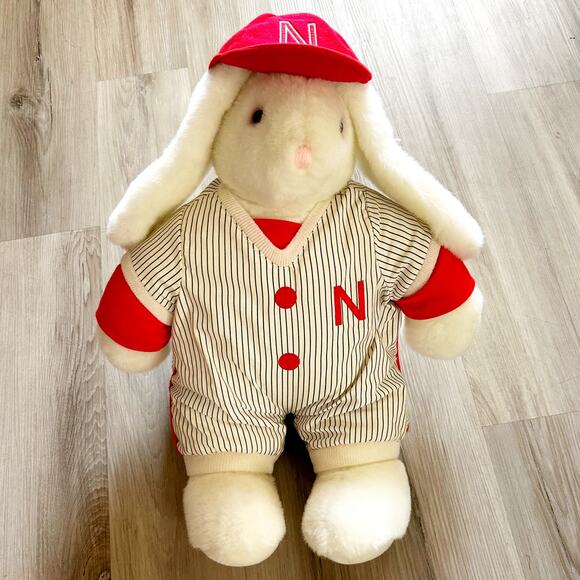 Rare Vintage Costco Rascal Slugger Bunny Baseball Uniform Rabbit Plush w/ Tags - Picture 1 of 6
